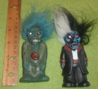 2 Halloween Monster Figures Vintage? Prop Decor Horror Zombie Vampire