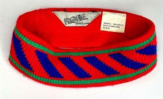 Vintage 80s Profile Winter Ski Headband Ear Warmer 80s Aztec Red Blue Green Neon
