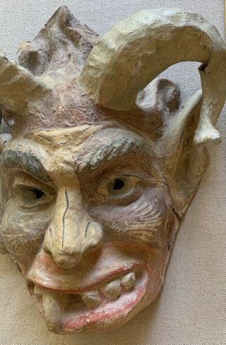 Antique Devil Mask Paper - Mache Gothic Horror Oddity Satan Haunted Witch Macabre