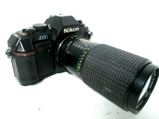 Nikon N2000 35mm Slr Camera Five Star 1:4.  5 75 - 200mm Lens Vintage Photography