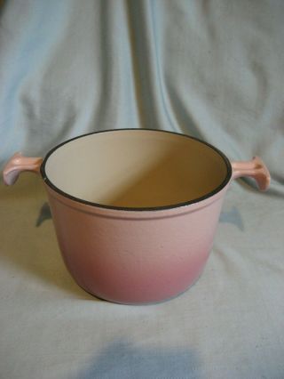Vintage Le Creuset Gradated Pink Cast Iron Enamel Fondue Pot (enzo Mari Design)