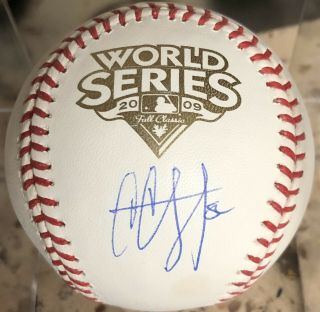 C.  C.  Sabathia Signed 2009 World Series Baseball W/mlb Hologram