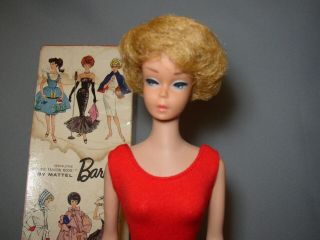 Vintage 1962 Ash Blonde Bubblecut Barbie Doll