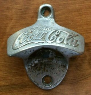 Vintage Drink Coca - Cola Bottle Opener Starr " X " Brown Co 1925 Wall Mount Madeusa