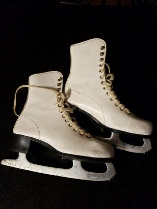 Vintage White Ice Skates Size 5