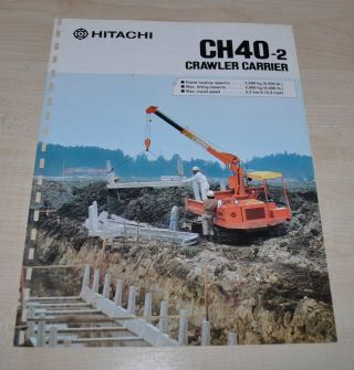 Hitachi Ch40 - 2 Crawler Carrier Japanese Brochure Prospekt
