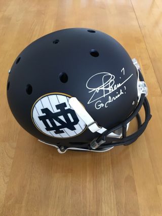 Joe Theismann Full Size Black Notre Dame Auto Inscribed “go Irish” Helmet Jsa