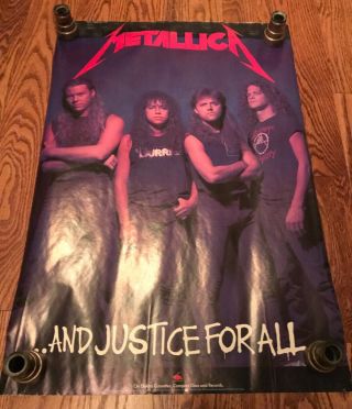 Vintage 1988 Metallica And Justice For All 2 Promotional Poster 30 X 20