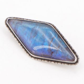 Vtg Sterling Silver - Blue Morpho Butterfly Wing Brooch Pin - 5g