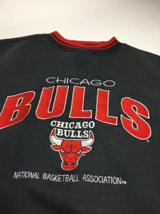 Men’s Vintage Logo Athletic Nba Chicago Bulls Crew Neck Sweatshirt •size L Euc