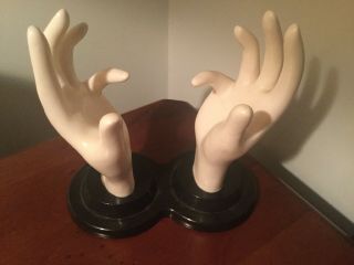 Vintage E & B Giftware Rubbery Double Hand Mannequin Jewelry Display 1990
