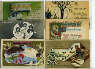 72 Vintage Holiday Postcards,  Mostly Christmas Plus Easter,  Valentine 