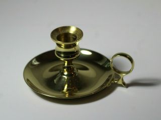Vintage Baldwin Brass Small Chamberstick Candle Holder With Finger Grip