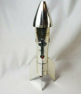 Vintage 1957 Berzac Astro Mfg.  Rocket Ship Mechanical Coin Bank - First National