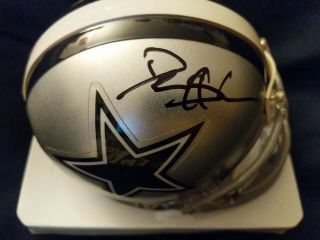 Deion Sanders Signed / Autographed Mini Helmet Leaf Authenticated Cowboys