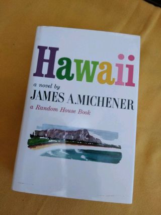 James Michener Hawaii Book Of The Month Club Hardcover W Dust Jacket & Pamphlet