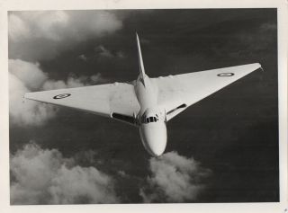 Large Vintage Photo - Avro Vulcan In - Flight Head On