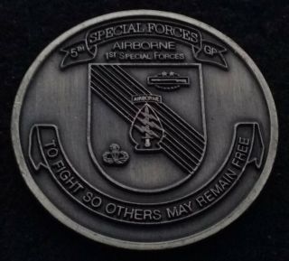 Vintage 5th Special Forces Group 1st Usasoc Socom Army Airborne Challenge Coin