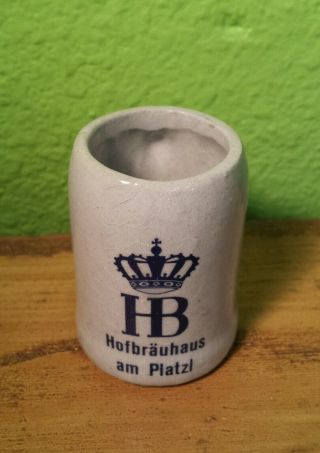 Vtg Mini Miniature Ceramic German Beer Beir Mug Stein Hofbrauhaus Am Platzl