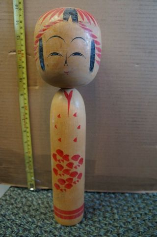 Large 14 " Vintage Japanese Hand Made Wood Kokeshi Doll,
