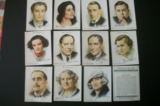 Cigarette Tobacco Cards Wills 1937 Famous British Authors