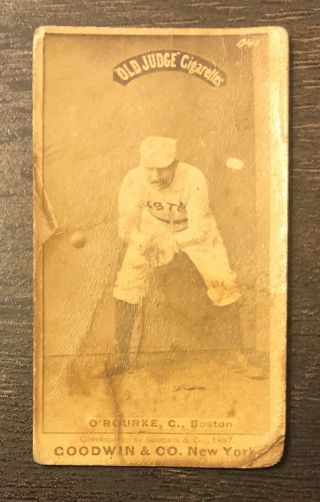 1887 Boston Beaneaters Old Judge Tom O’rourke Hof Vintage Baseball Card Oj