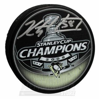 Kris Letang Pittsburgh Penguins Signed Autographed 2009 Stanley Cup Champs Puck