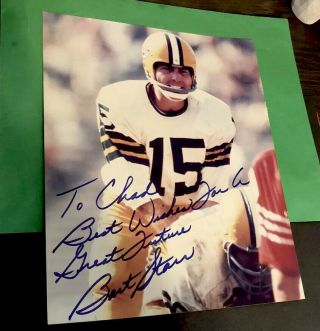 Bart Starr Signed Color 8x10 Photo - Green Bay Packers —