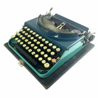 Elite Green Remington No.  3 Typewriter W/case Portable Vtg Antique 打字机
