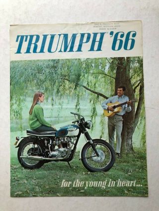 Vintage Brochure 1966 Triumph Motor Cycle Tr6/c Bonneville Tiger Trophy