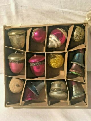Antique Christmas Ornaments Decorations Stamp Pre War Box Dated 1933 1937