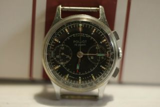 Poljot 1 Mchz Vintage Military Ussr Chronograph Cal.  3017 First Watch In Space