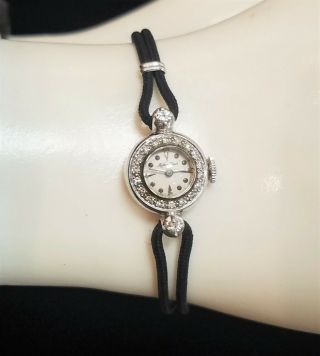 Vintage 17 Jewel Ladies Wrist Watch Mathey - Tissot 14k Solid Gold & Diamonds Runs