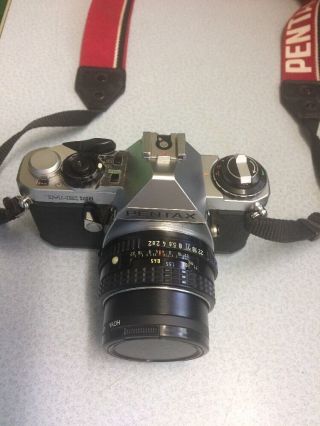 Vintage Pentax Me 35mm Camera 3815951 W/ 49mm Hoya Uv Lens W/strap