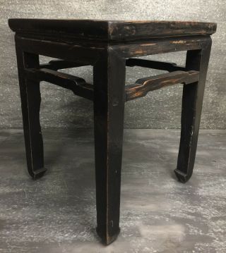 Black Chinese Antique Ming Style Stool/End Table/Coffee Table 2