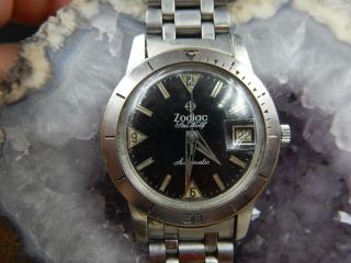 Vintage Zodiac Sea Wolf Mens Wristwatch - Serviced Movement,  Fine