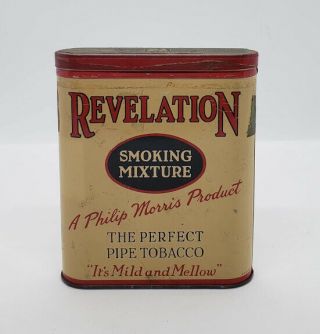 Vintage Revelation Smoking Mixture Pipe Tobacco Phillip Morris Company 2 1/8 Oz