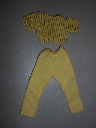 Vintage Miss Nancy Ann,  Little Miss Revlon Ac Toni Yellow Pants & Striped Blouse
