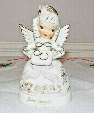 Vintage Napco " June Angel " Girl Figurine June Birthday Month 4.  5 In S1136