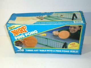 Vintage 1980s Official Nerf Ping Pong Table Tennis Set Toy