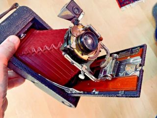 Kodak 4 A Antique Folding Model B Red Bellows Camera