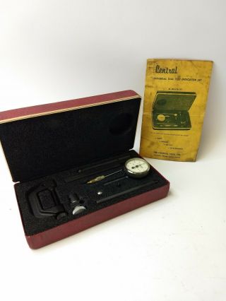 Vintage Central Tools Universal Dial Test Indicator Set 200 Made In Usa