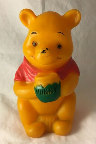 Vintage Sears And Roebuck Winnie The Pooh Squeaky Toy Rubber Figure - Disney 7 "