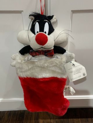 Vintage Sylvester The Cat Christmas Plush Stocking - 14”