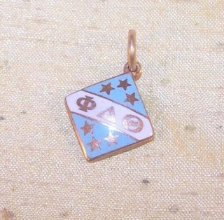 Vintage Phi Delta Theta Fraternity Two - Sided Pledge Pin Pendant W/ Letters Old