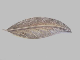 Vintage Sterling Silver Brooch/pin Leaf Design Signed Vg 3 "
