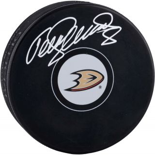 Teemu Selanne Anaheim Ducks Signed Logo Puck - Fanatics