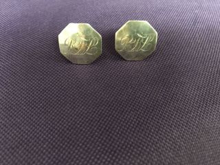 Vintage Sterling Silver Monogrammed Cuff Links R A L