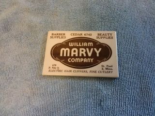 Vintage William Marvy Co.  Advertising Pocket Mirror Barber Supplies Pole