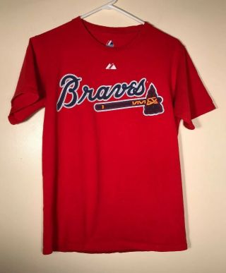 Jones 10 Atlanta Braves Majestic T - Shirt Size Small Shirt